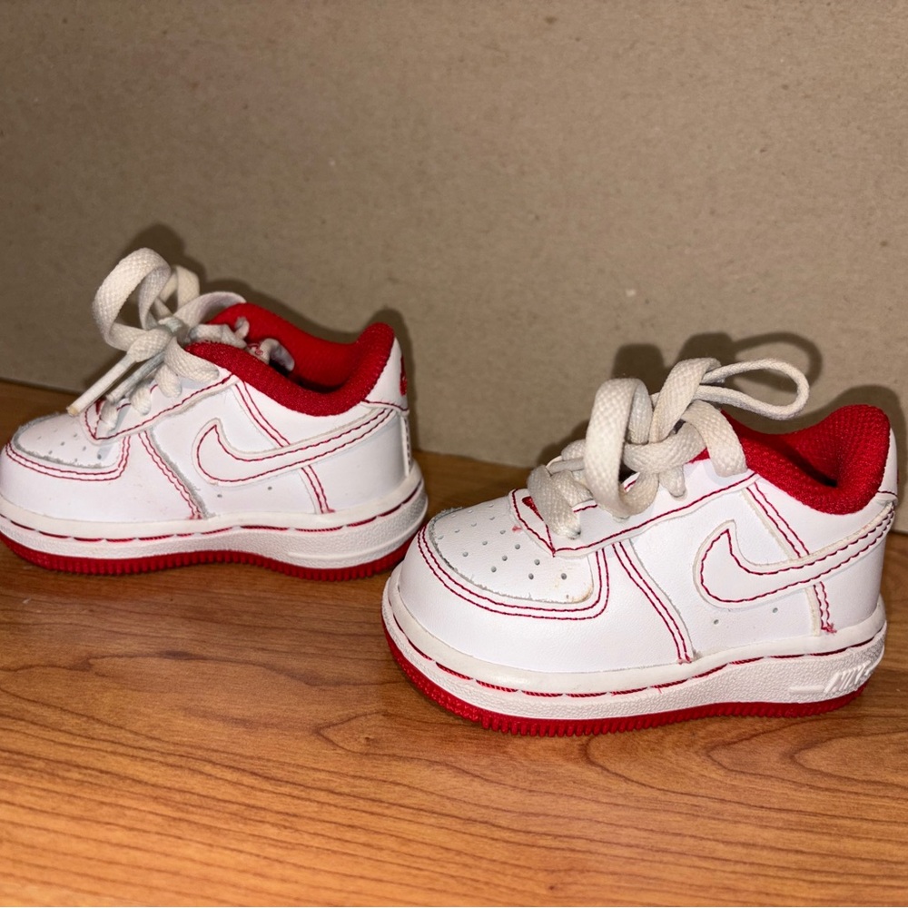 Nike Kids White and Red Sneakers